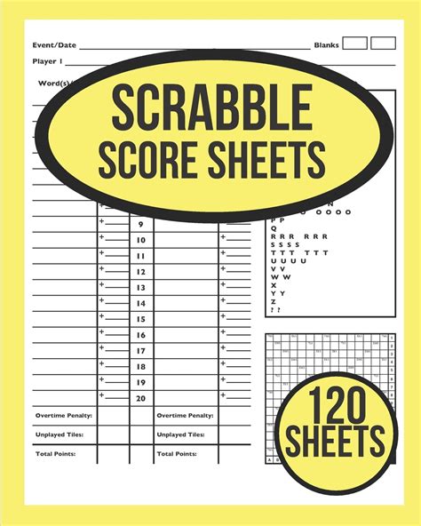 Scrabble Game Score Sheets For 2 Players 120 Sheets 10020 Free