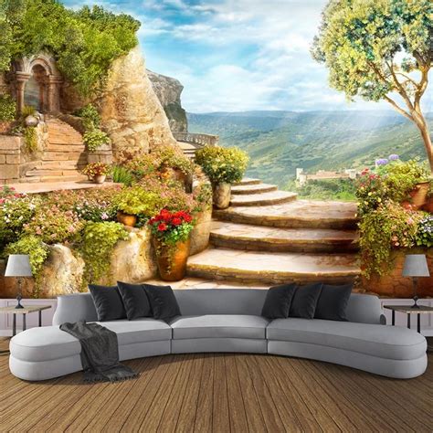 Looking for wallpaper murals for the living room, classic art for your hallways or unique images for your bedroom? Custom Size Wallpaper European Style Nature Landscape ...