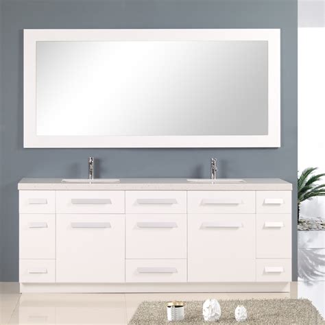 Design element bathroom vanities : Design Element Moscony 84" Double Sink Vanity Set - White ...