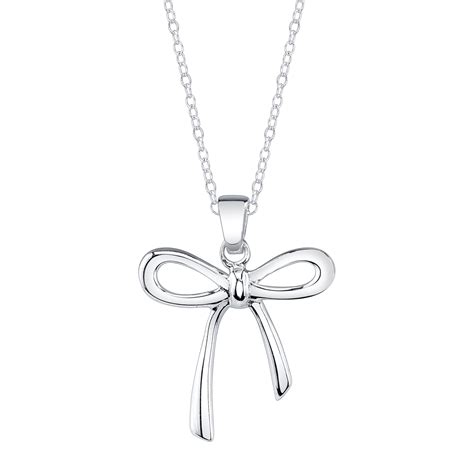 Shop Sterling Silver Open Bow Necklace Free Shipping On Orders Over