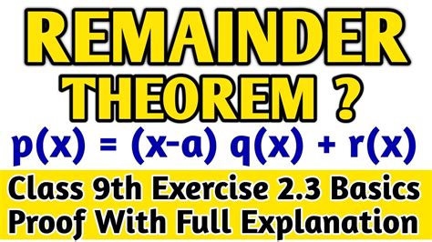 See full list on mathsisfun.com Remainder Theorem Class 9th | Define Remainder Theorem ...