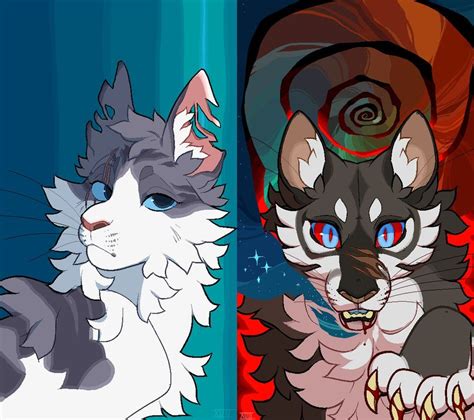 Duality Ivypool And Hawkfrost By Vermillionclaws Warrior Cats Art Warrior Cats Fan Art