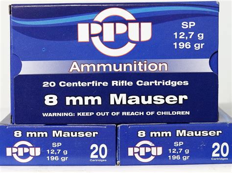 8mm Mauser Ammunition Ppu Sp 1 Box