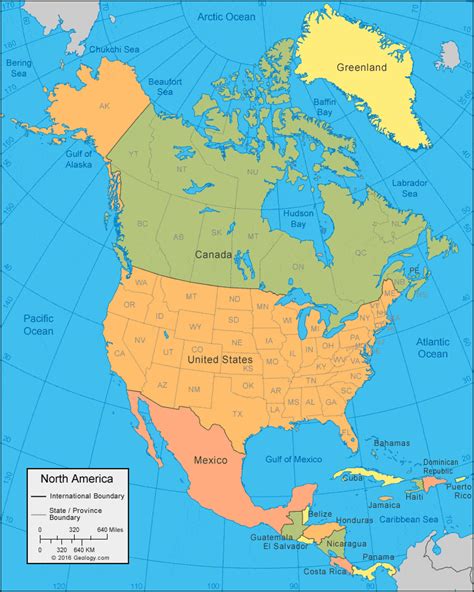 Bản đồ Châu Bắc Mỹ North America Map khổ lớn năm