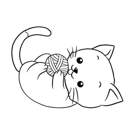 Premium Vector Cat Cartoon Cute Kawaii Anime Doodle Coloring Page