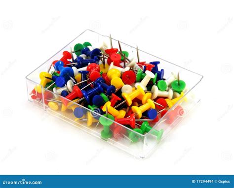 A Box Of Coloured Pins Stock Images Image 17294494