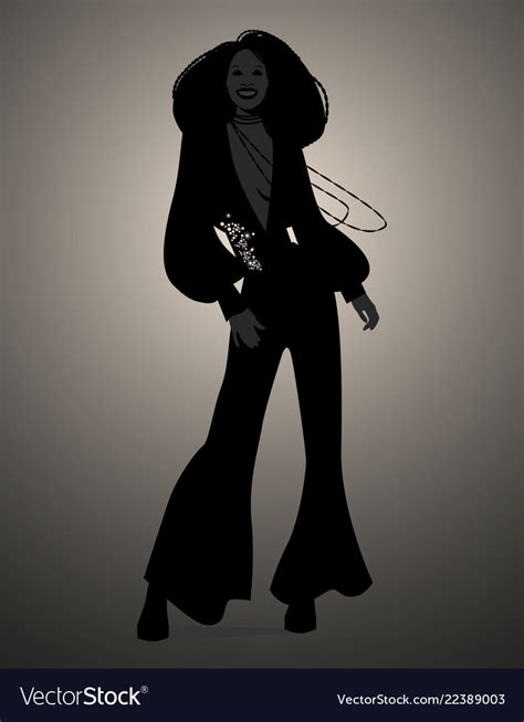 Silhouette Girl Dancing Soul Funky Or Disco Vector Image