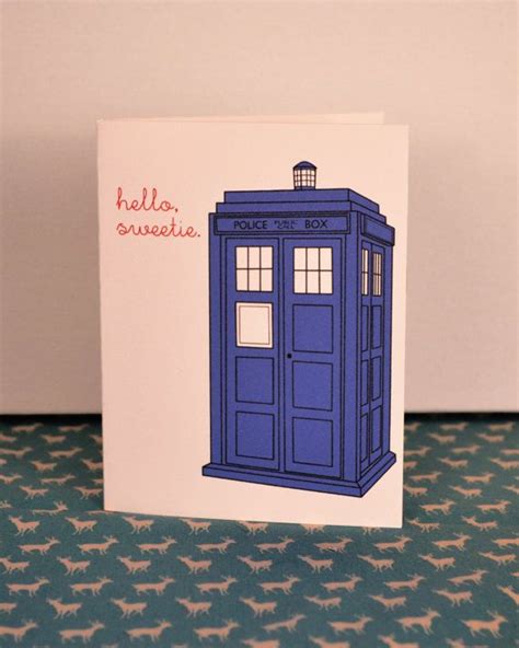 Hello Sweetie Dr Who Inspired Tardis Card Greeting Card Blank