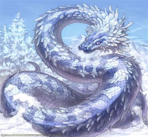 Ice Serpent Griver 神話上の生き物の芸術 伝説の生き物 不思議な生き物