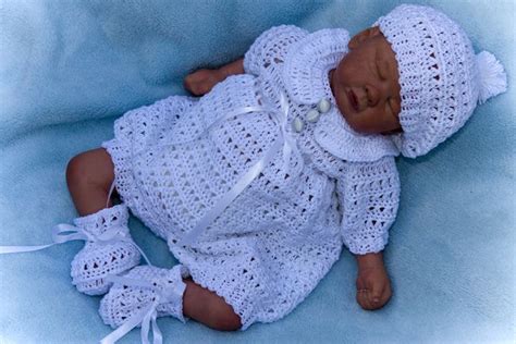 D110 Preemie Heirloom Christening Romper Set Pattern Crochet Baby