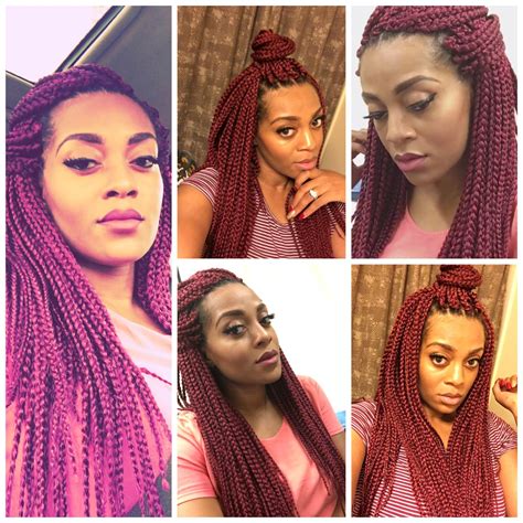 Maybe you would like to learn more about one of these? Burgundy Freetress Medium Box Braids in color 530. # ...
