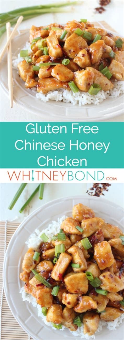 To make it, begin by marinating some chicken with some soy sauce and rice vinegar. Gluten Free Chinese Honey Chicken Recipe - WhitneyBond.com