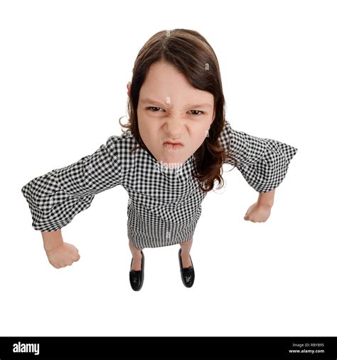 Angry Kid With Fists Ready Stock Photo Alamy