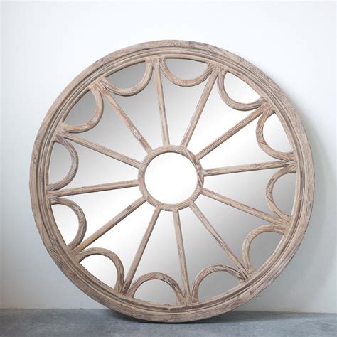 This Round Wood Framed Mirror Is A Unique Accessory To Any Room In Your