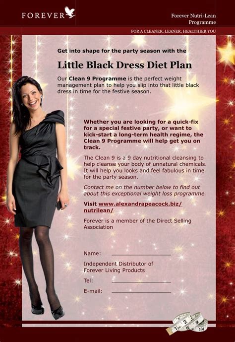 A Flyer For A Black Dress Diet Plan
