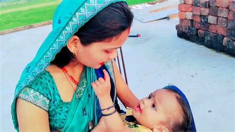 Indian Breastfeeding। Breastfeeding Indian Village Mom। Desi