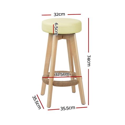 Artiss 2x Kitchen Bar Stools Wooden Bar Stool Swivel Barstools Counter