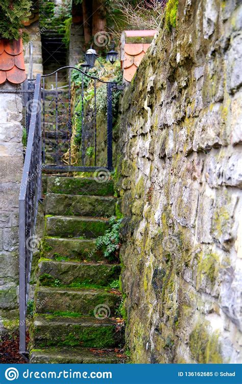 Ancient Garden Access From Stone Staircase And Natural