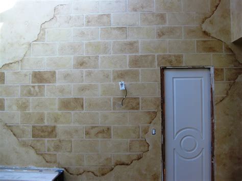 Understanding cinder block wall design. Array of color inc: Distressed faux block wall