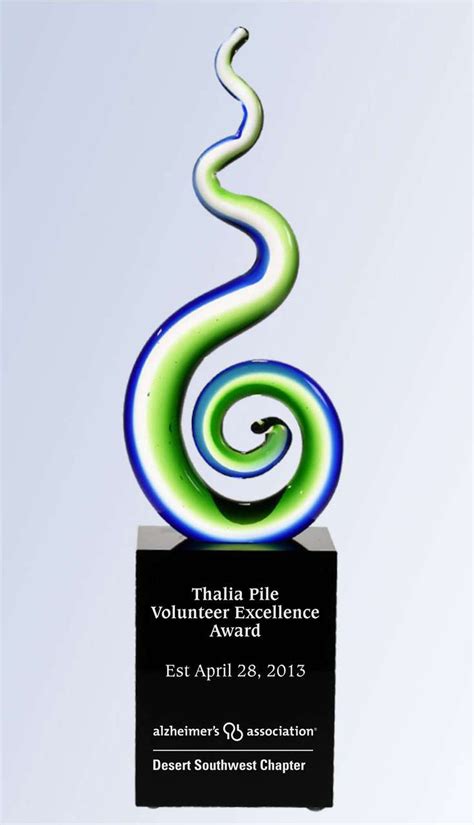 Green Spiral Hand Blown Glass Award