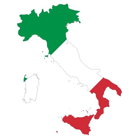 Italy Map Flag With Stroke Free Svg