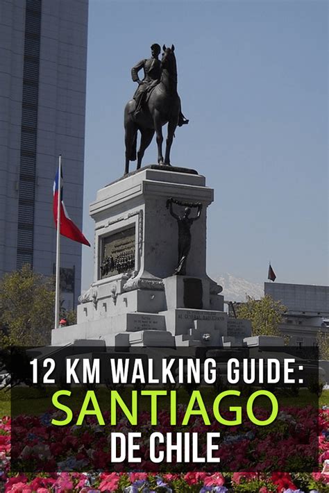 R = 0.5km = 500m. 12 km Walking Guide of Santiago de Chile, Chile