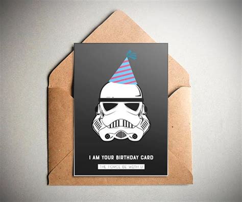 Star Wars Birthday Card Star Wars Trooper Birthday Party Etsy