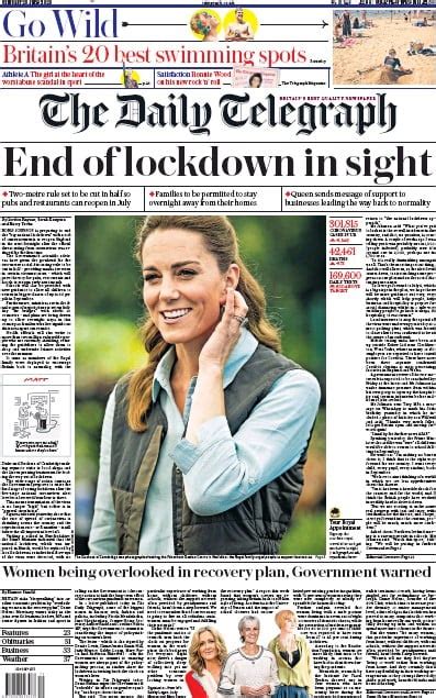 The Daily Telegraph Uk Front Page For 20 June 2020 Paperboy Online