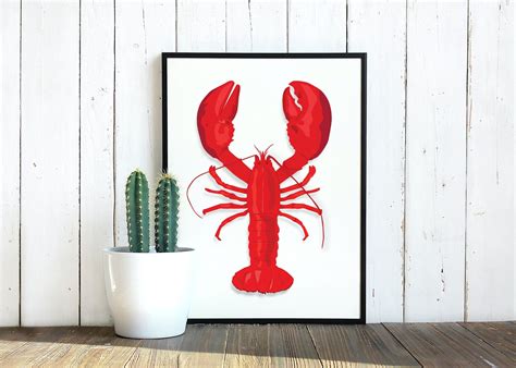 Downloadable Print Of A Red Lobster Lobster Poster Etsy