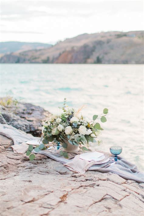 Romantic Styled Elopement At Kalamalka Lake Adorn Magazine Blue