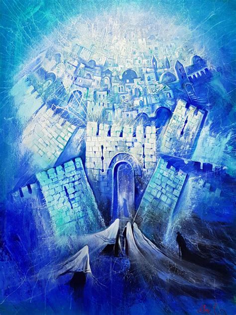 Abstract Jerusalem Painting Jerusalem Rhapsody In Blue By Alex Levin