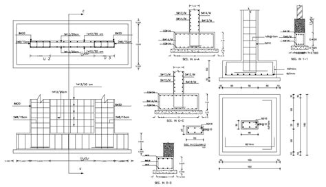 Combined Pad Foundation Design Spreadsheets Dwg File Cadbull