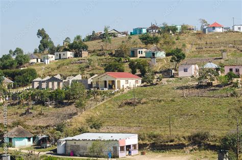 African Village Rural Houses Apartheid Bantustan Kwazulu Natal Near