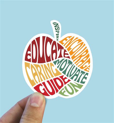 Apple For The Teacher Vinyl Sticker Teacher Ts Trendy Etsy