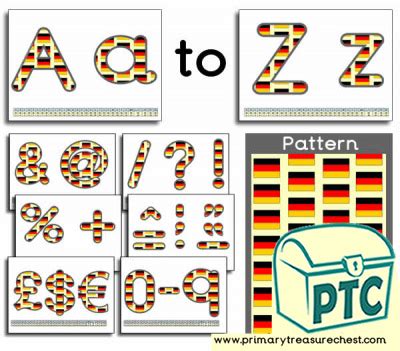 German Flag Themed Display Lettering Primary Treasure Chest