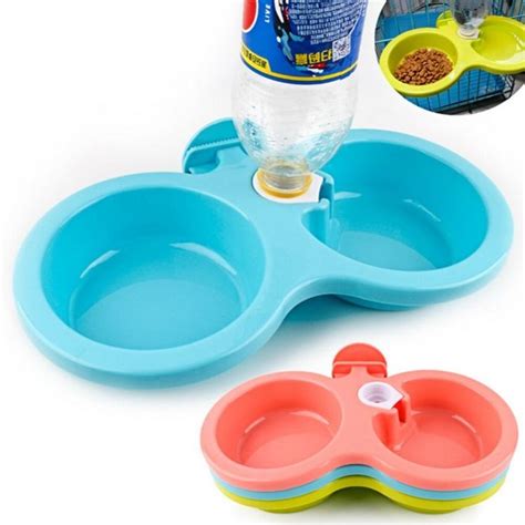 Plastic Pet Dog Bowl Food Water Drinking Cage Cup Hanger Food Water