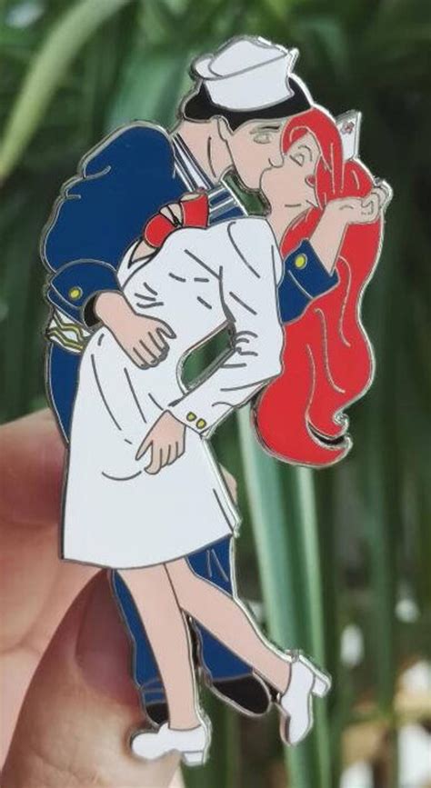 Fantasy Disney Pin Ariel Little Mermaid Wwii The Kiss Vj Day Etsy