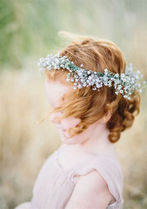 Babys Breath Crown For Flower Girl Wedding Flowers Pinterest