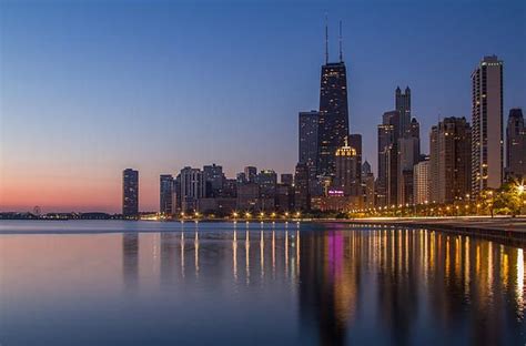 Chicago Twilight Reflection By Lindley Johnson Chicago Photos