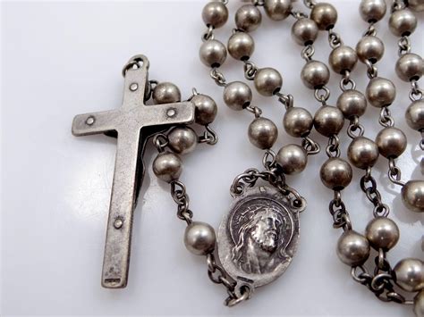 Vintage Sterling Silver Rosary 100 Sterling From Mur Sadies On Ruby Lane