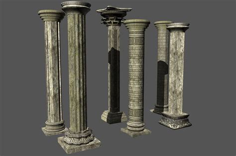 3d 6 Columns Collection Cgtrader