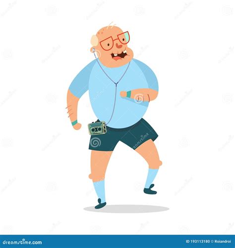 Fitness Exercise For Old Man Vector Workout Yoga And Sports Cartoon