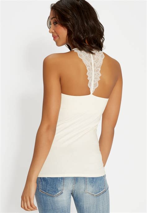 Lacy Racerback Cami With Built In Bra Original Price 2400 Available At Maurices Trendy