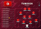 Túnez alineación mundial fútbol 2022 torneo etapa final vector ...