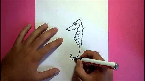 Como Dibujar Un Caballito De Mar Paso A Paso How To Draw A Seahorse