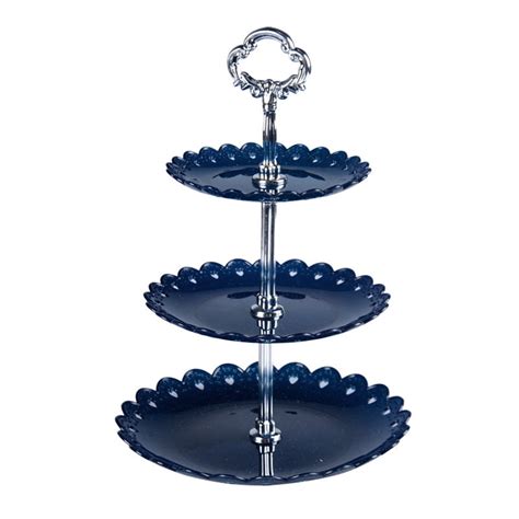 3 Tier Cupcake Dessert Stand Tray Round Plastic Display Stand For