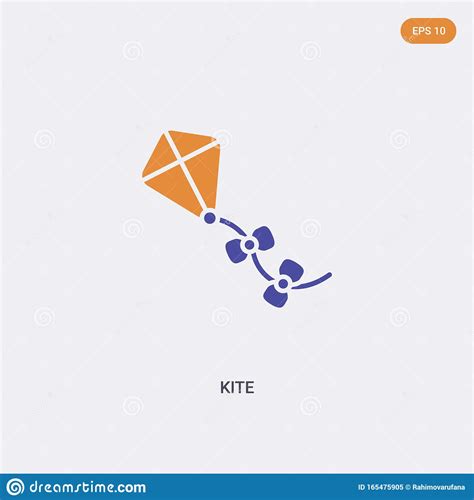 2 Color Kite Concept Vector Icon Isolated Two Color Kite Vector Sign