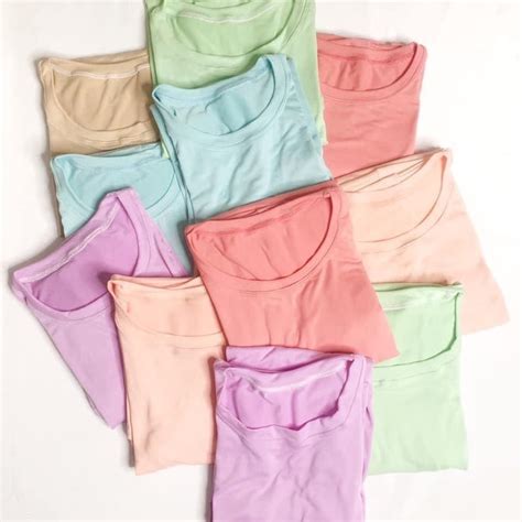 Womens Basic Oversize Plain T Shirt Pastel Color Light Etsy