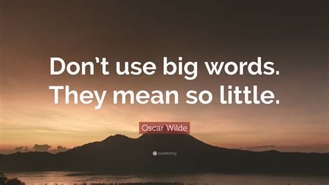 Oscar Wilde Quote Dont Use Big Words They Mean So Little
