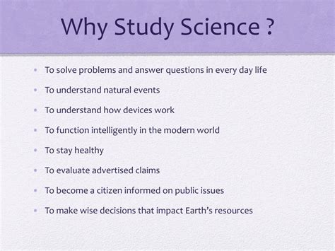 Ppt Why Study Science Powerpoint Presentation Free Download Id